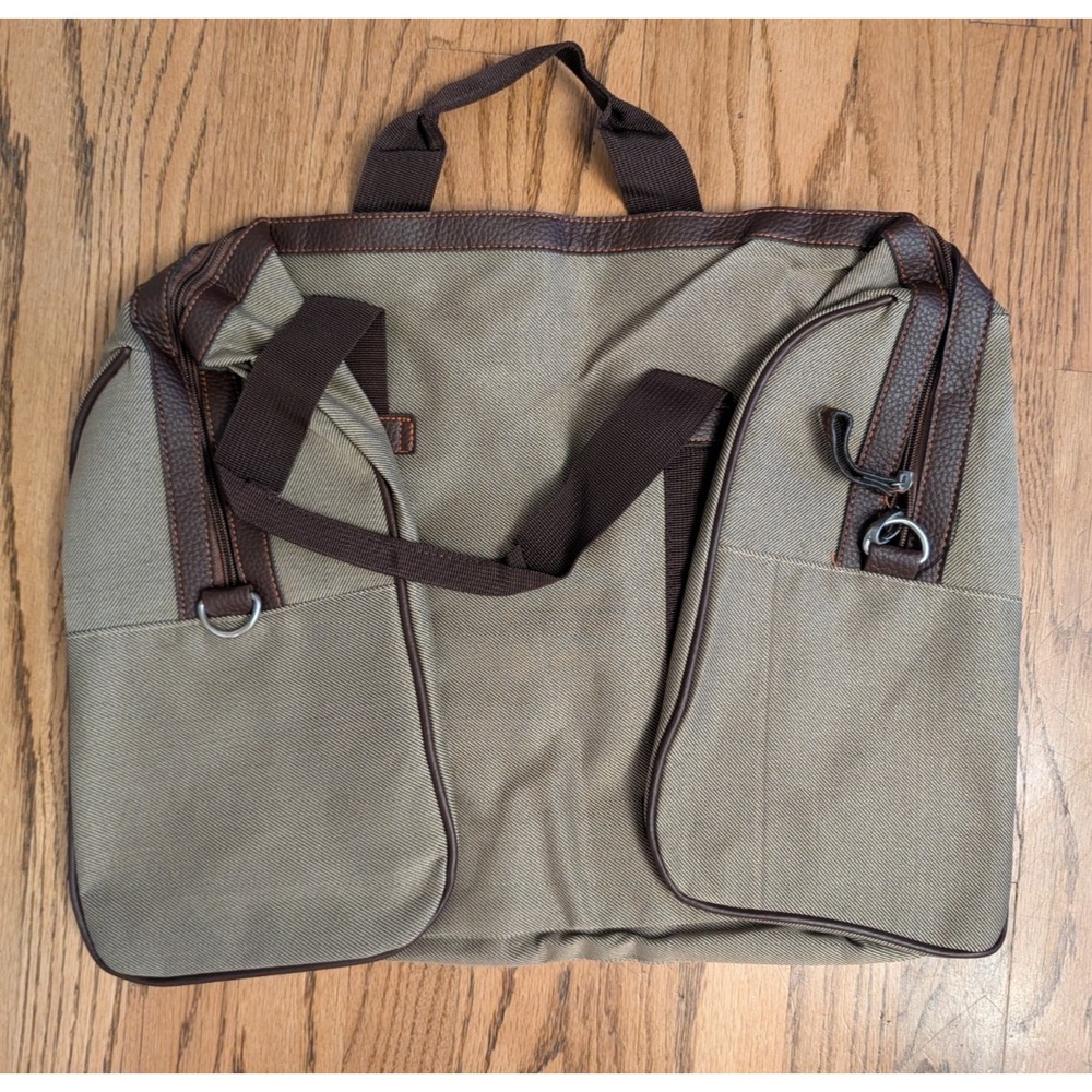 Tommy Bahama 19" Canvas Weekender Duffle Bag Brown Leather Trim Fragrance NWT